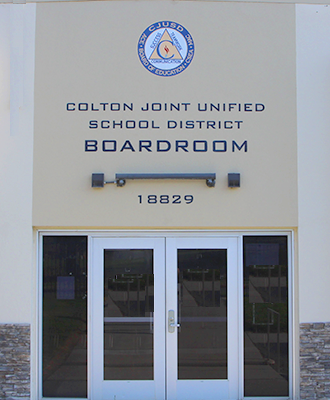  Photo of the front door of our CJUSD Board Meeting
